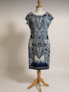Cato Blue Paisley Midi Dress